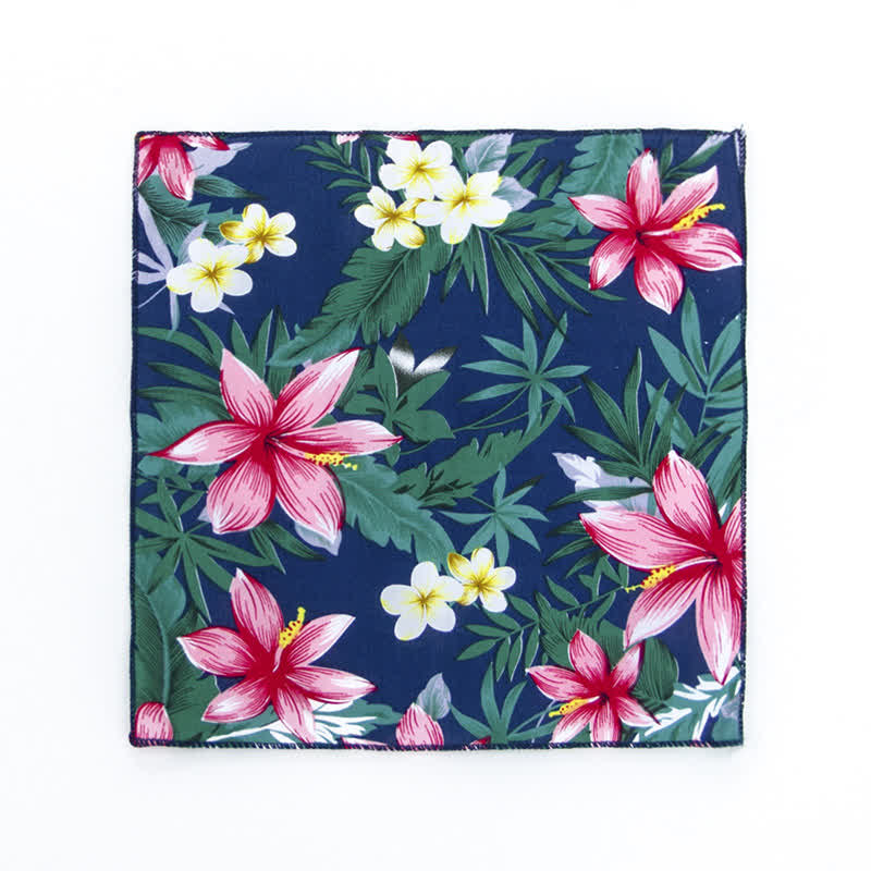 Herren Einstecktuch aus Baumwolle mit frischem Blumenmuster