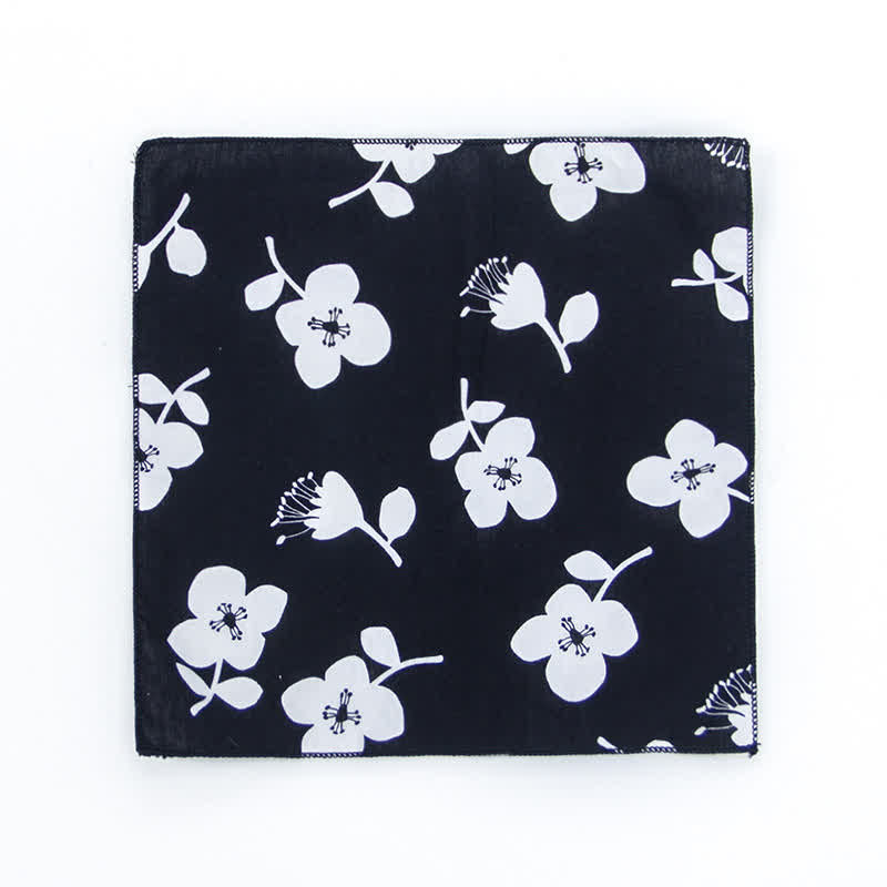 Herren Einstecktuch aus Baumwolle mit frischem Blumenmuster