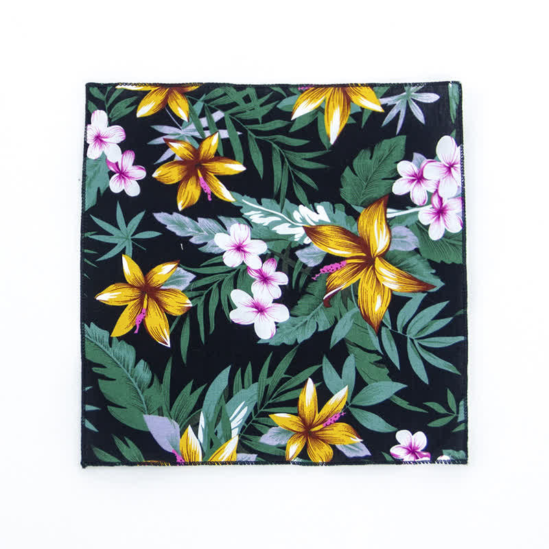 Herren Einstecktuch aus Baumwolle mit frischem Blumenmuster