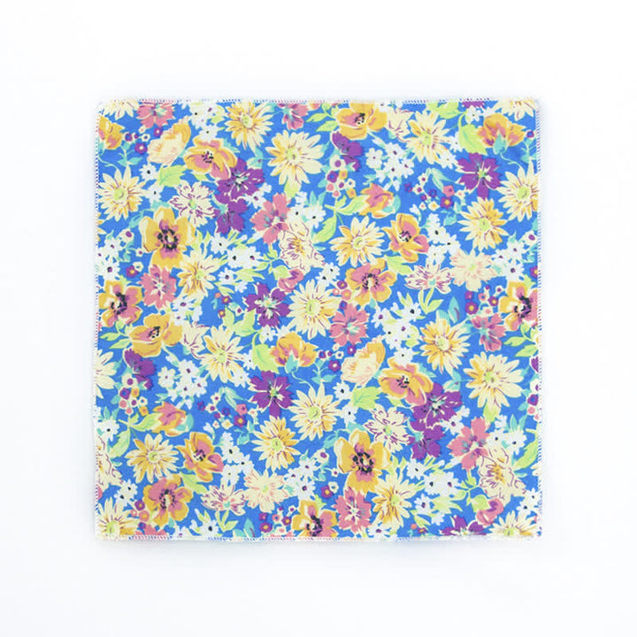 Herren Einstecktuch aus Baumwolle mit frischem Blumenmuster