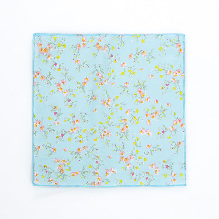 Herren Einstecktuch aus Baumwolle mit frischem Blumenmuster