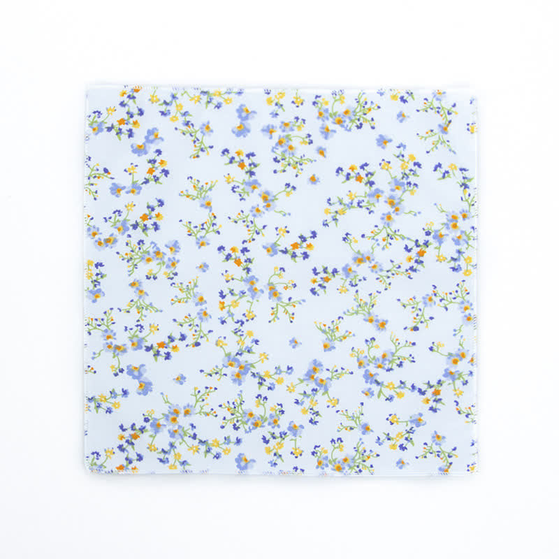 Herren Einstecktuch aus Baumwolle mit frischem Blumenmuster