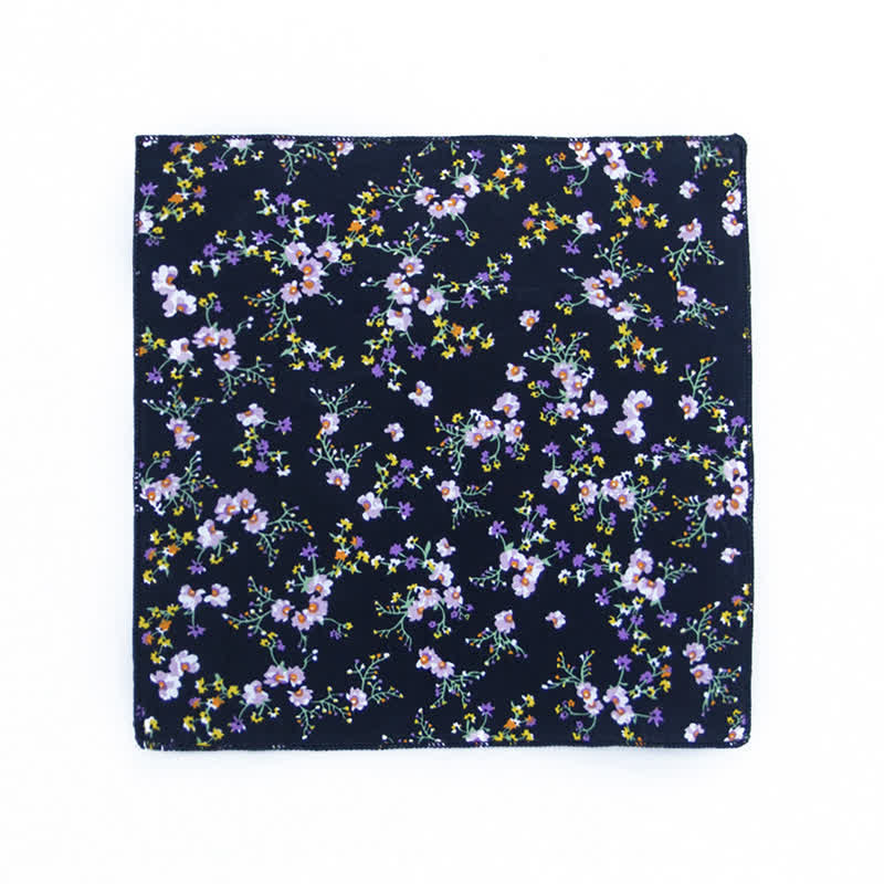 Herren Einstecktuch aus Baumwolle mit frischem Blumenmuster