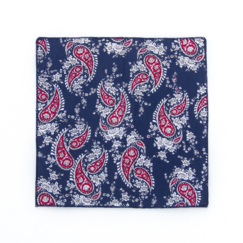 Herren Einstecktuch aus Baumwolle mit frischem Blumenmuster