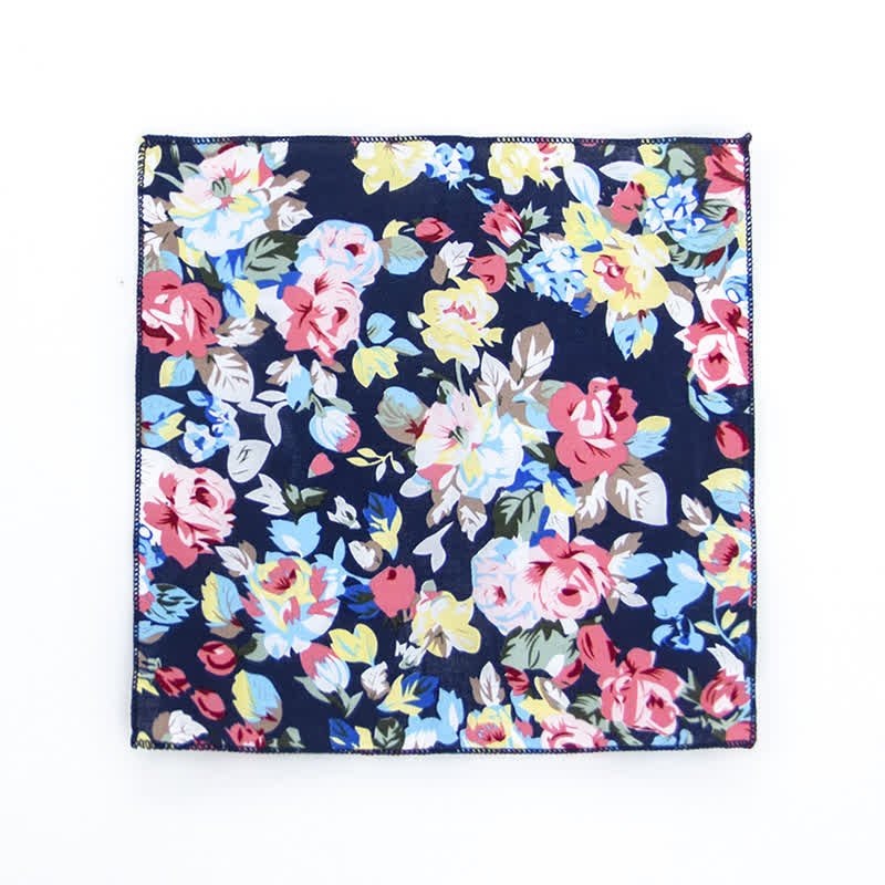 Herren Einstecktuch aus Baumwolle mit frischem Blumenmuster