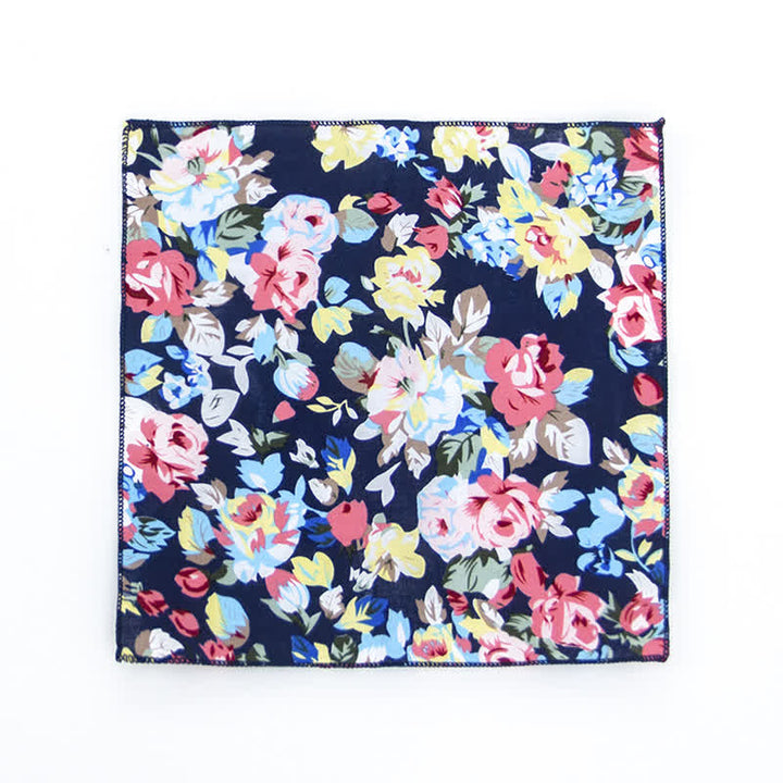 Herren Einstecktuch aus Baumwolle mit frischem Blumenmuster