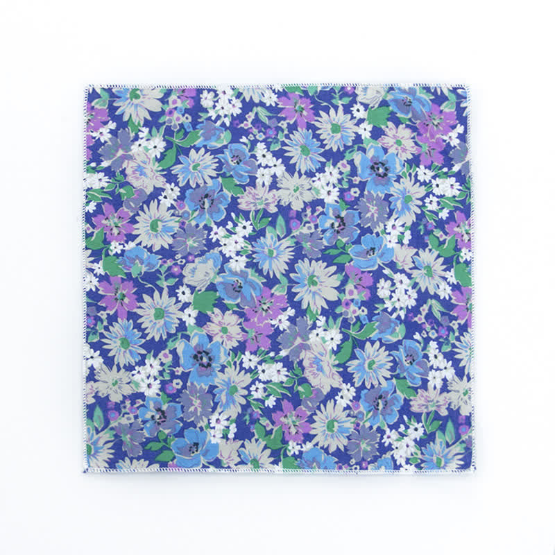 Herren Einstecktuch aus Baumwolle mit frischem Blumenmuster