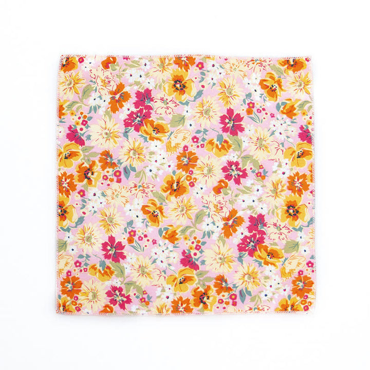 Herren Einstecktuch aus Baumwolle mit frischem Blumenmuster