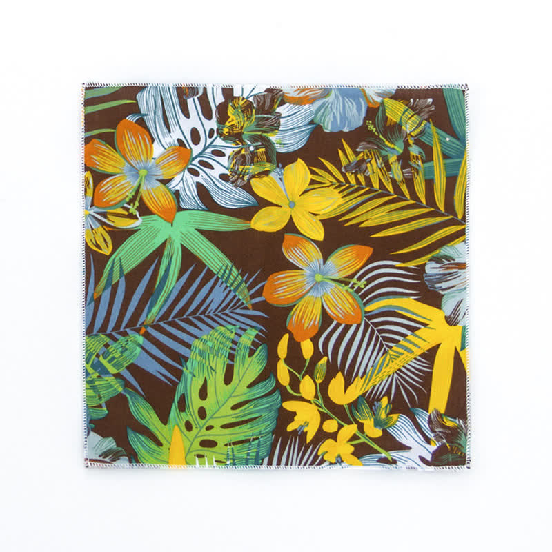 Herren Einstecktuch aus Baumwolle mit frischem Blumenmuster