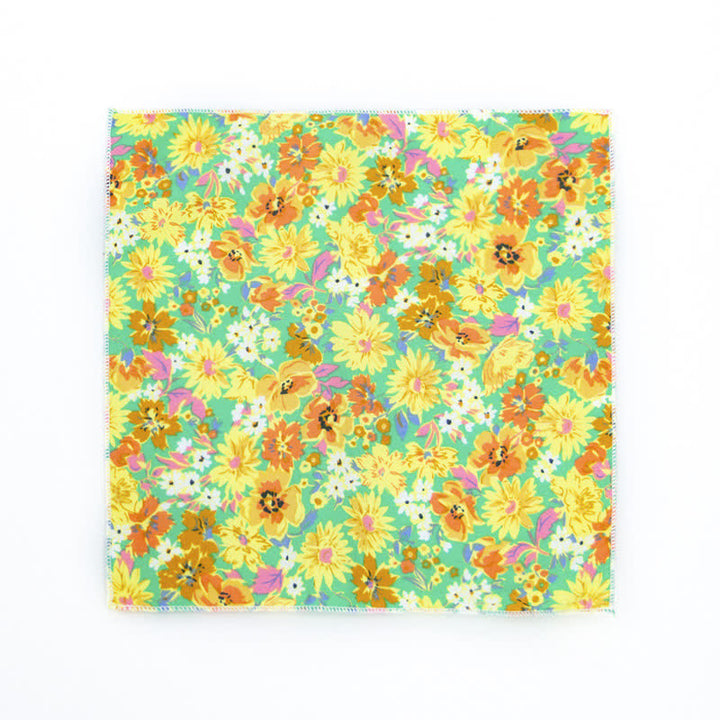 Herren Einstecktuch aus Baumwolle mit frischem Blumenmuster
