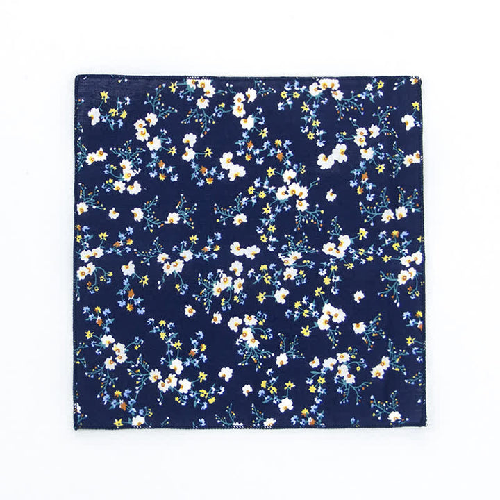 Herren Einstecktuch aus Baumwolle mit frischem Blumenmuster