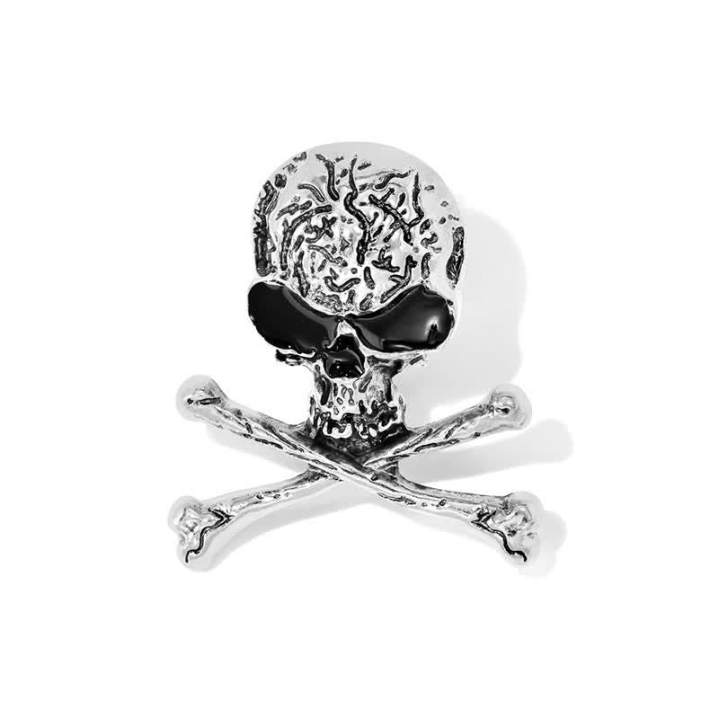 Dekorative Punk-Totenkopf-Piratenbrosche mit gekreuzten Knochen