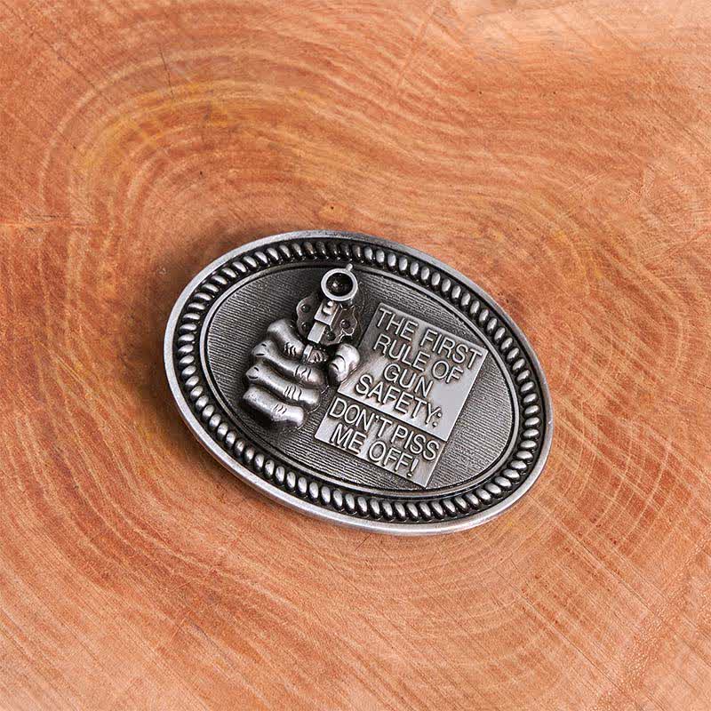 DIY Fashion Gun Safety Outlaw Attitude Schnalle Ledergürtel