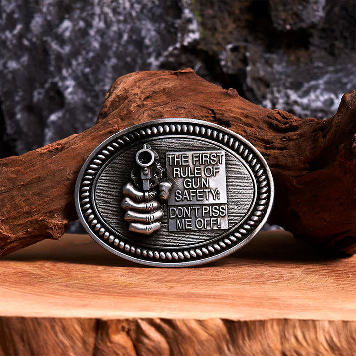 DIY Fashion Gun Safety Outlaw Attitude Schnalle Ledergürtel