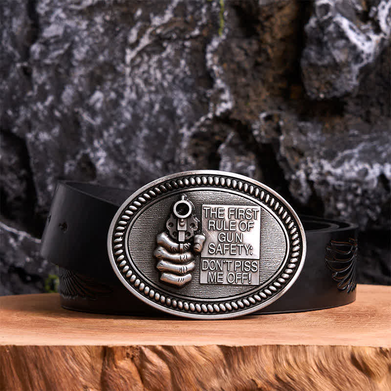 DIY Fashion Gun Safety Outlaw Attitude Schnalle Ledergürtel