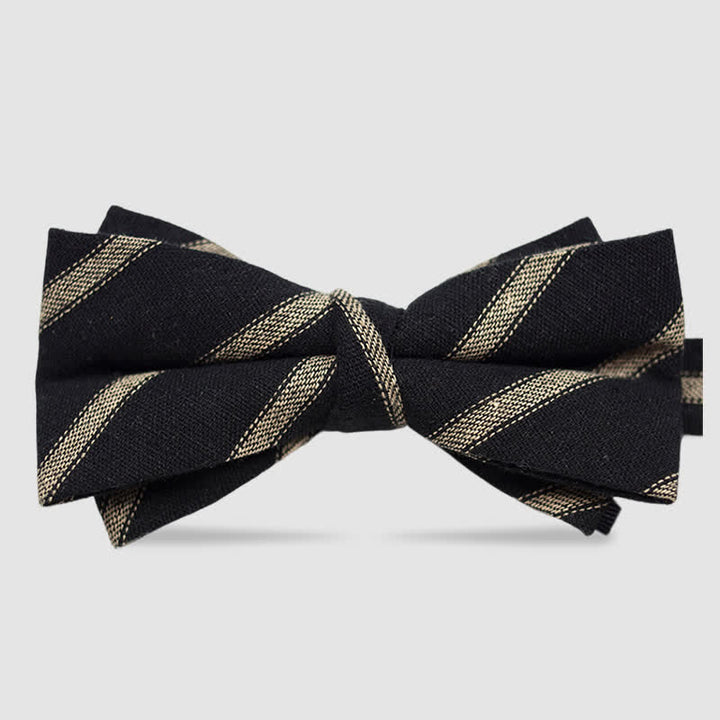 Herrenfliege aus Baumwolle im britischen Stil, kariert und gestreift, Kaffee