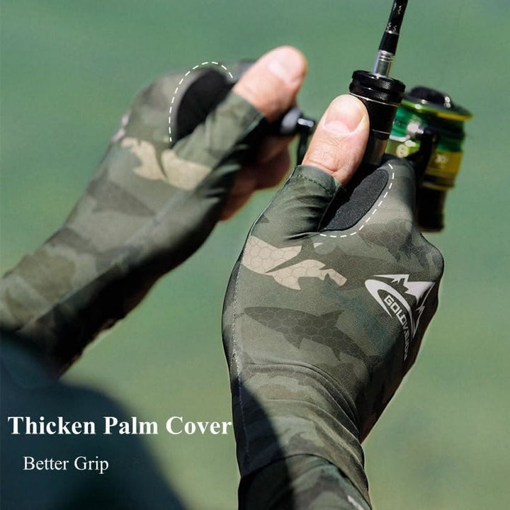 Halbfingerhandschuhe aus Eisseidengewebe zum Angeln im Freien mit UV-Schutz