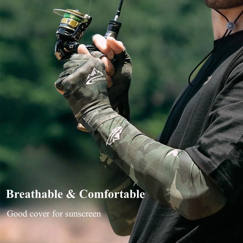 Halbfingerhandschuhe aus Eisseidengewebe zum Angeln im Freien mit UV-Schutz