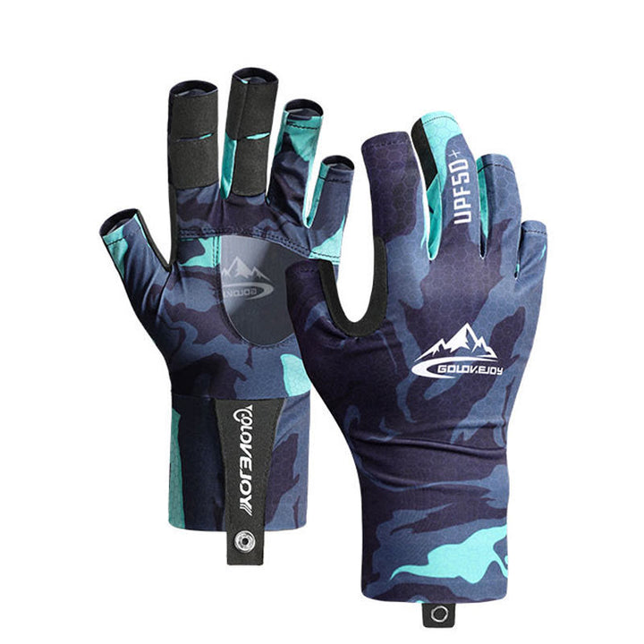 Halbfingerhandschuhe aus Eisseidengewebe zum Angeln im Freien mit UV-Schutz