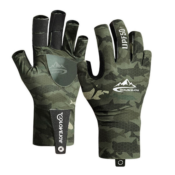 Halbfingerhandschuhe aus Eisseidengewebe zum Angeln im Freien mit UV-Schutz