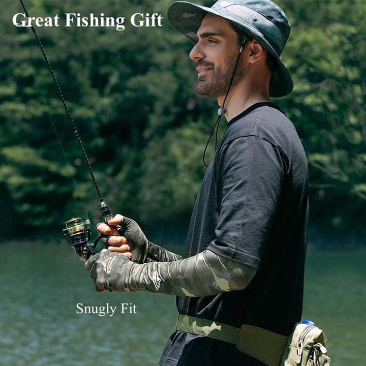 Halbfingerhandschuhe aus Eisseidengewebe zum Angeln im Freien mit UV-Schutz