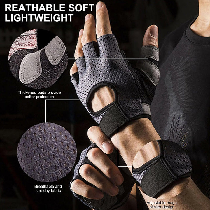 Atmungsaktive, leichte fingerlose Handschuhe zum Radfahren und Gewichtheben im Fitnessstudio