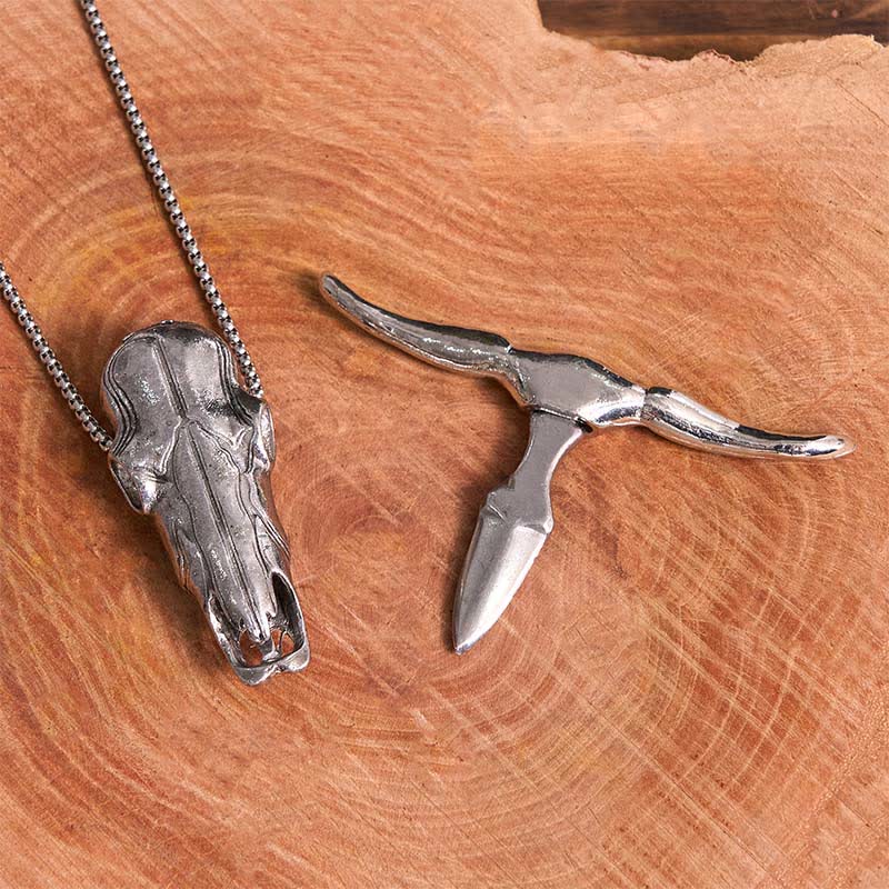 Longhorn Bull Head EDC Tool Multifunktions-Gürtelschnalle mit Anhänger