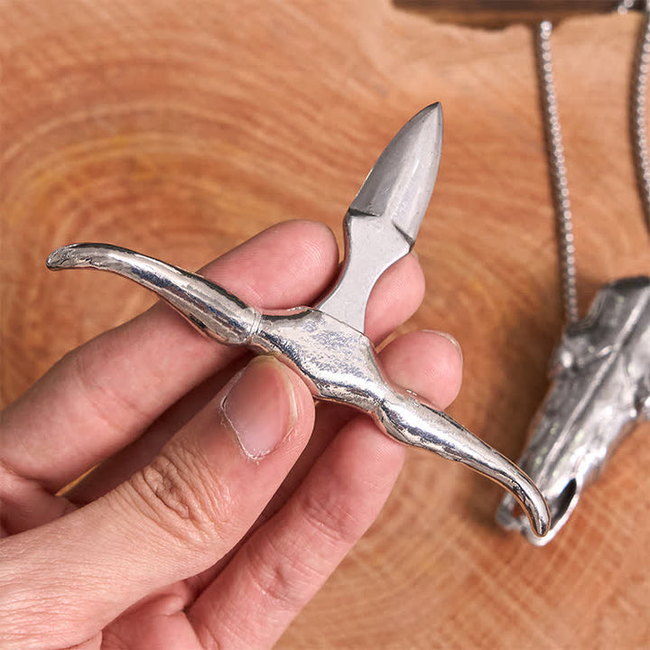 Longhorn Bull Head EDC Tool Multifunktions-Gürtelschnalle mit Anhänger