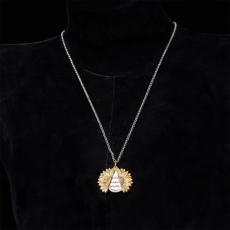 Gold & Silber DIY Rose verstecktes Messer Gürtelschnalle Sonnenblumen Halskette Bundle Set