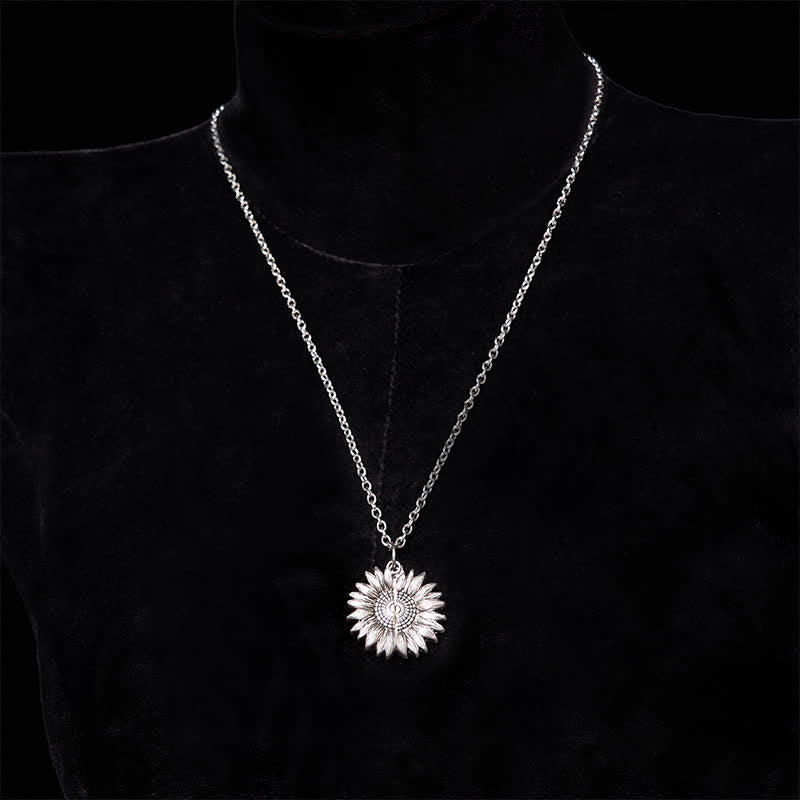 Silber DIY Rose verstecktes Messer Gürtelschnalle Sonnenblumen Halskette Bundle Set