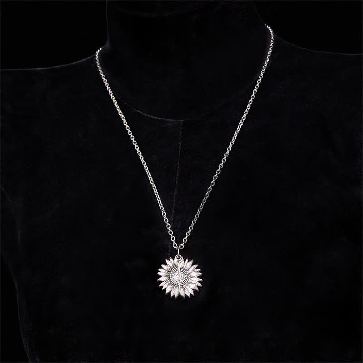 Silber DIY Rose verstecktes Messer Gürtelschnalle Sonnenblumen Halskette Bundle Set