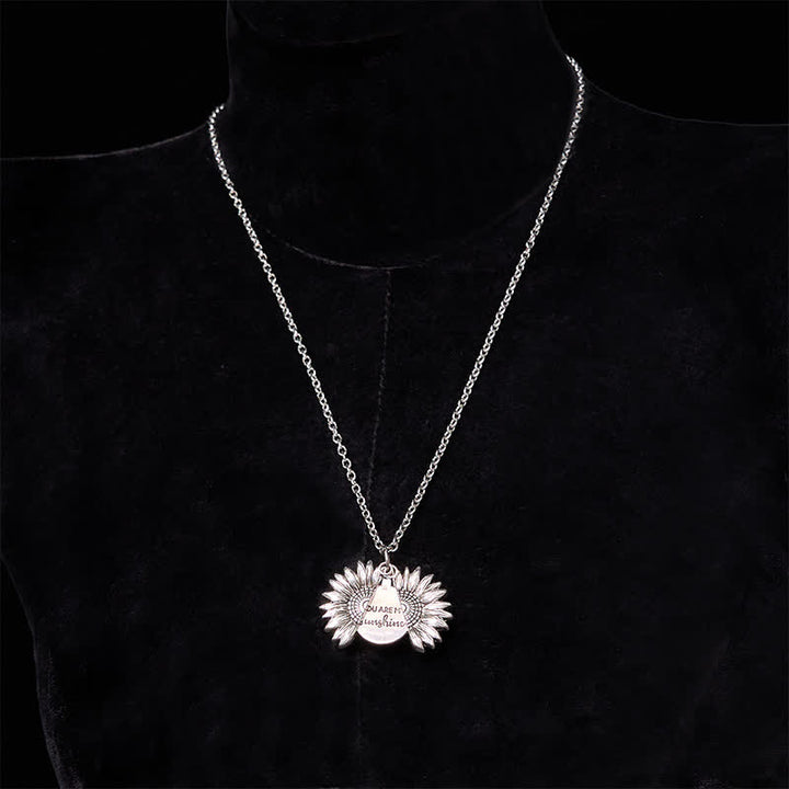 Silber DIY Rose verstecktes Messer Gürtelschnalle Sonnenblumen Halskette Bundle Set