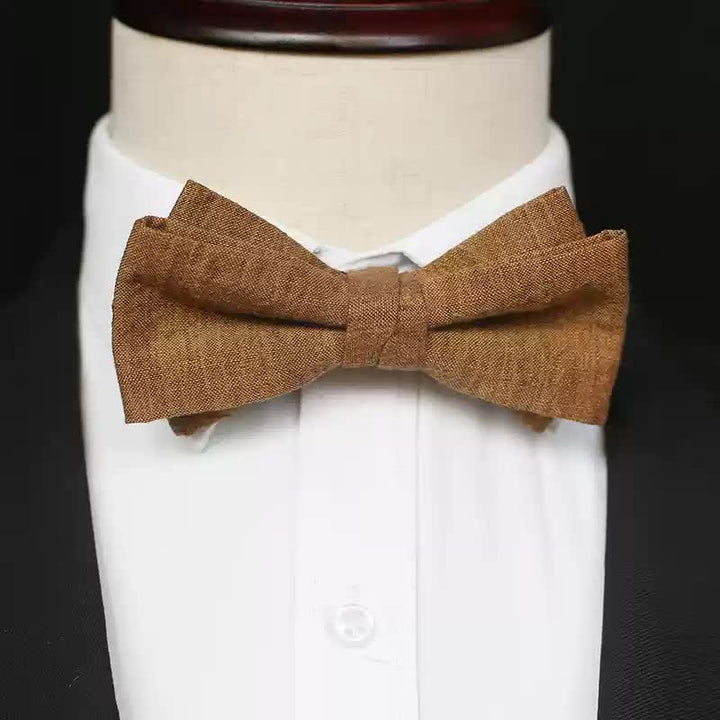 Einfarbige Leinenfliege für Herren in dunklem Goldrutengrün