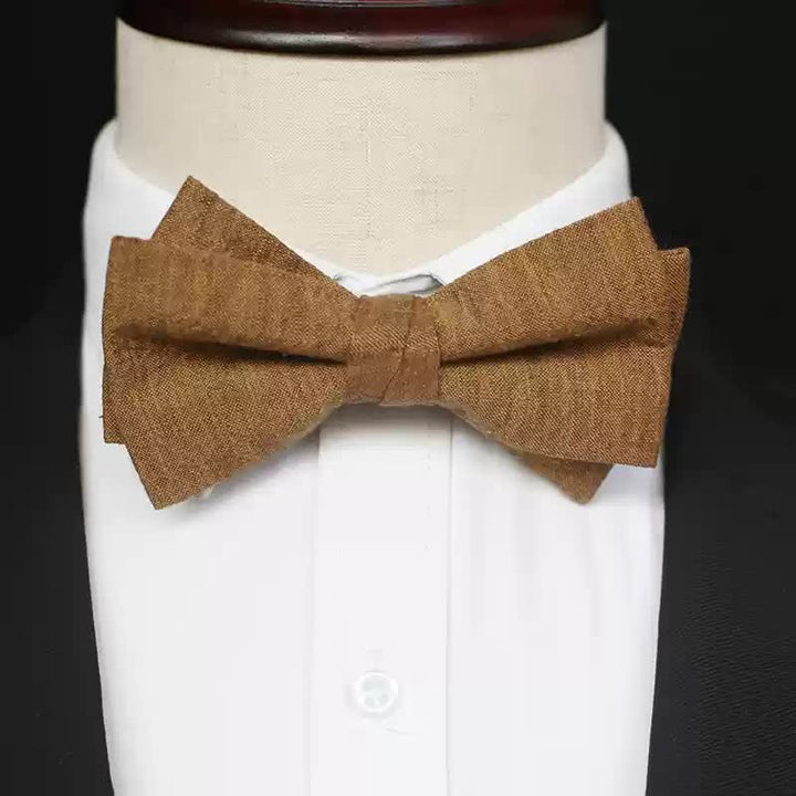 Einfarbige Leinenfliege für Herren in dunklem Goldrutengrün