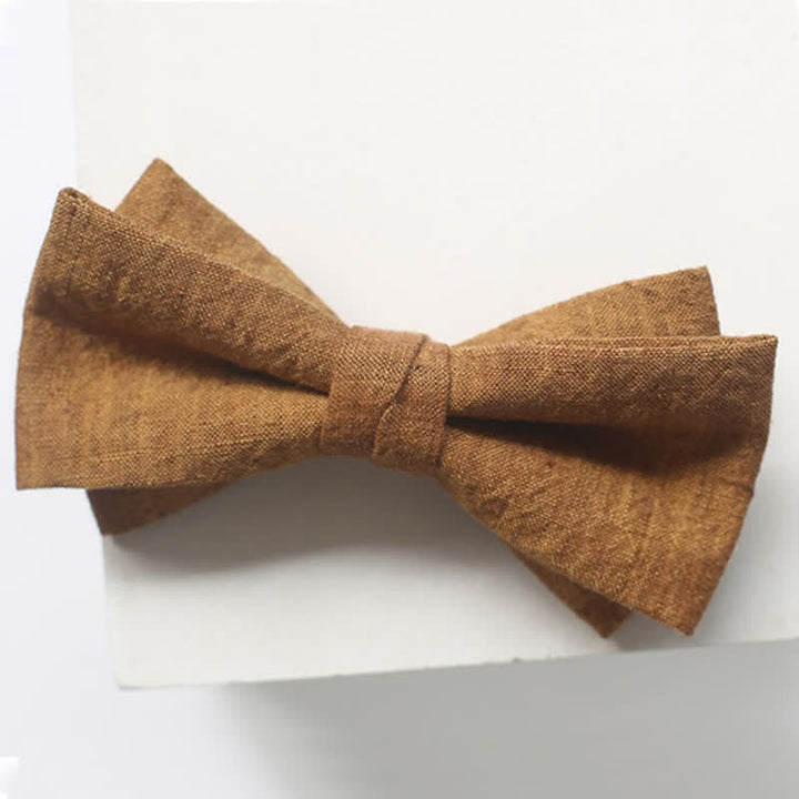 Einfarbige Leinenfliege für Herren in dunklem Goldrutengrün