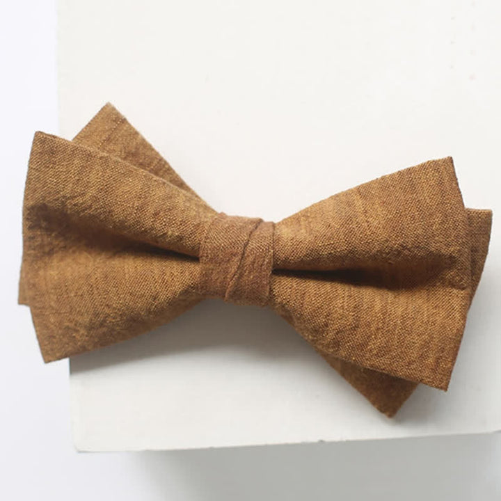 Einfarbige Leinenfliege für Herren in dunklem Goldrutengrün