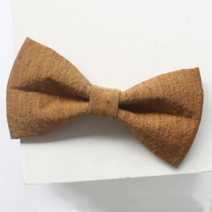 Einfarbige Leinenfliege für Herren in dunklem Goldrutengrün