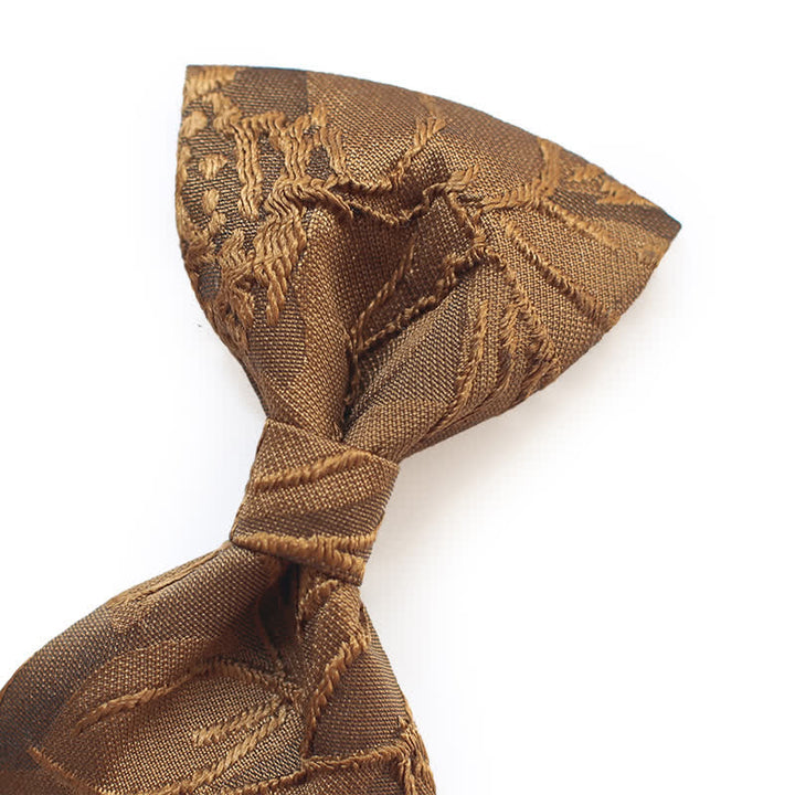 Dunkelkaffeefarbene Jacquard-Fliege mit Blumenmuster für Herren