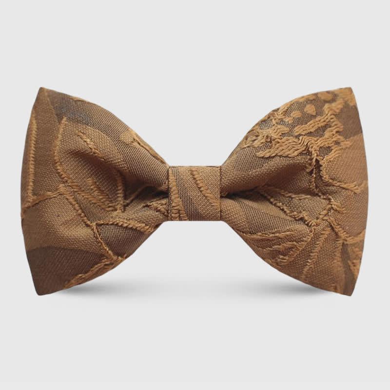 Dunkelkaffeefarbene Jacquard-Fliege mit Blumenmuster für Herren