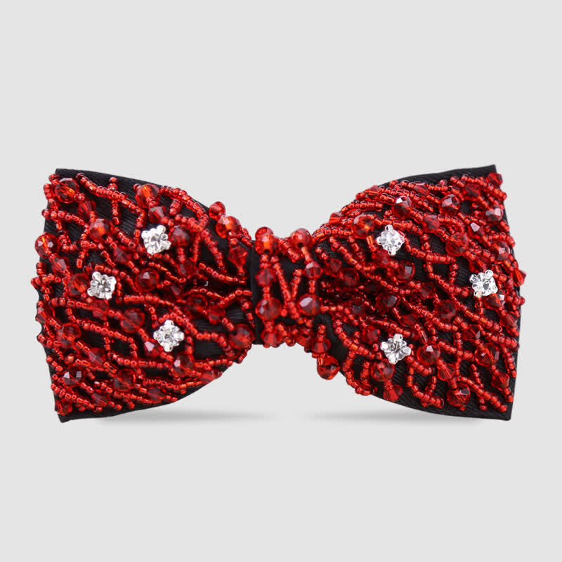 Fliege mit Strass-Kristallen und Perlenstickerei