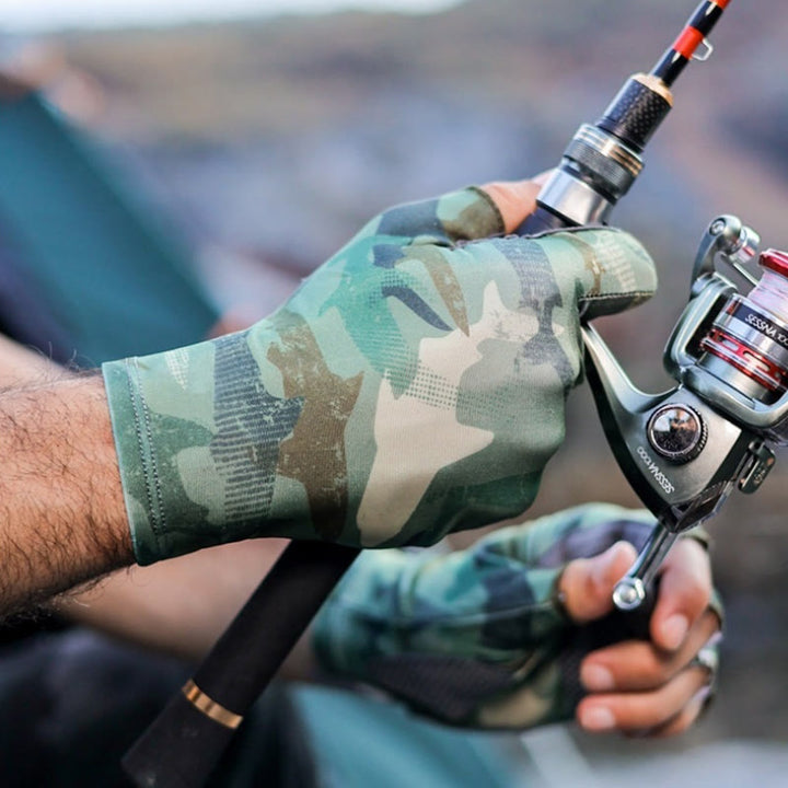 Rutschfeste, atmungsaktive, hochelastische Halbfinger-Eisseidenhandschuhe für den Außenbereich