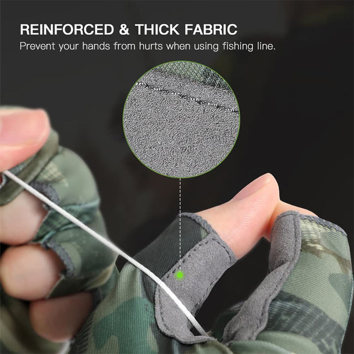 Rutschfeste, atmungsaktive, hochelastische Halbfinger-Eisseidenhandschuhe für den Außenbereich