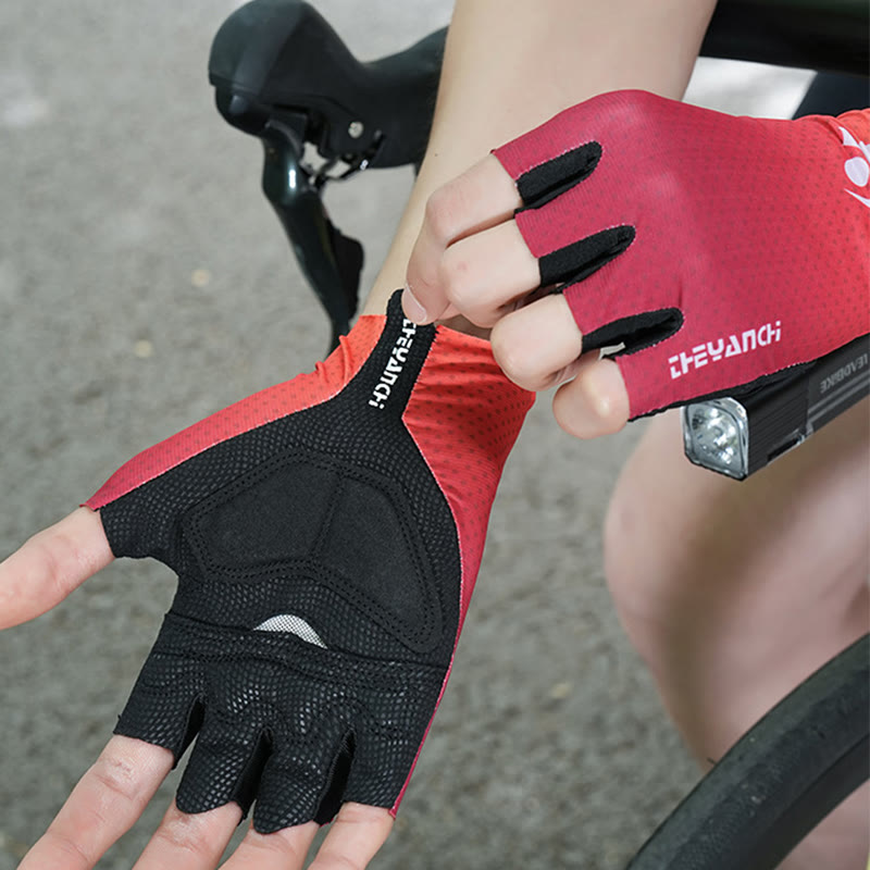 Sport-Radsport-Halbfinger-Anti-Rutsch-Eisseidenhandschuhe