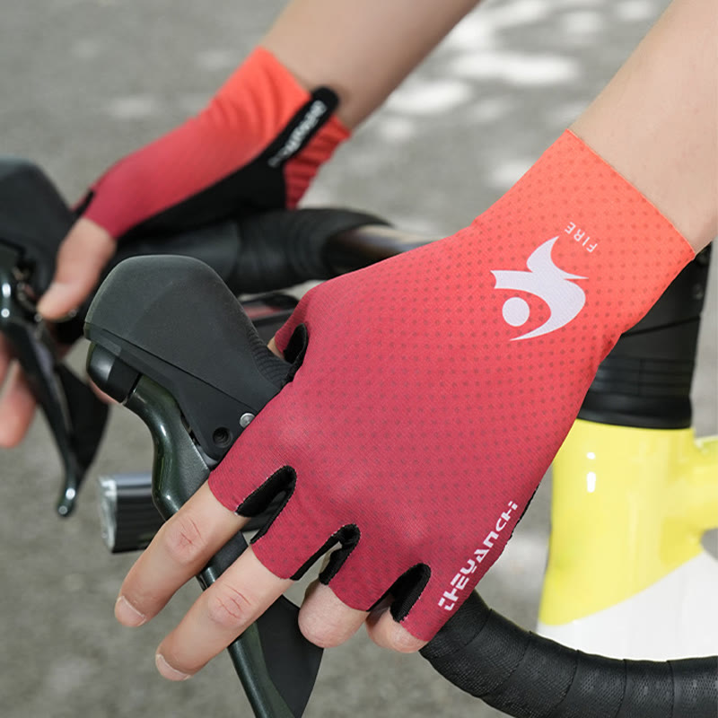 Sport-Radsport-Halbfinger-Anti-Rutsch-Eisseidenhandschuhe