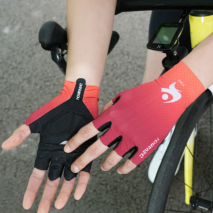 Sport-Radsport-Halbfinger-Anti-Rutsch-Eisseidenhandschuhe
