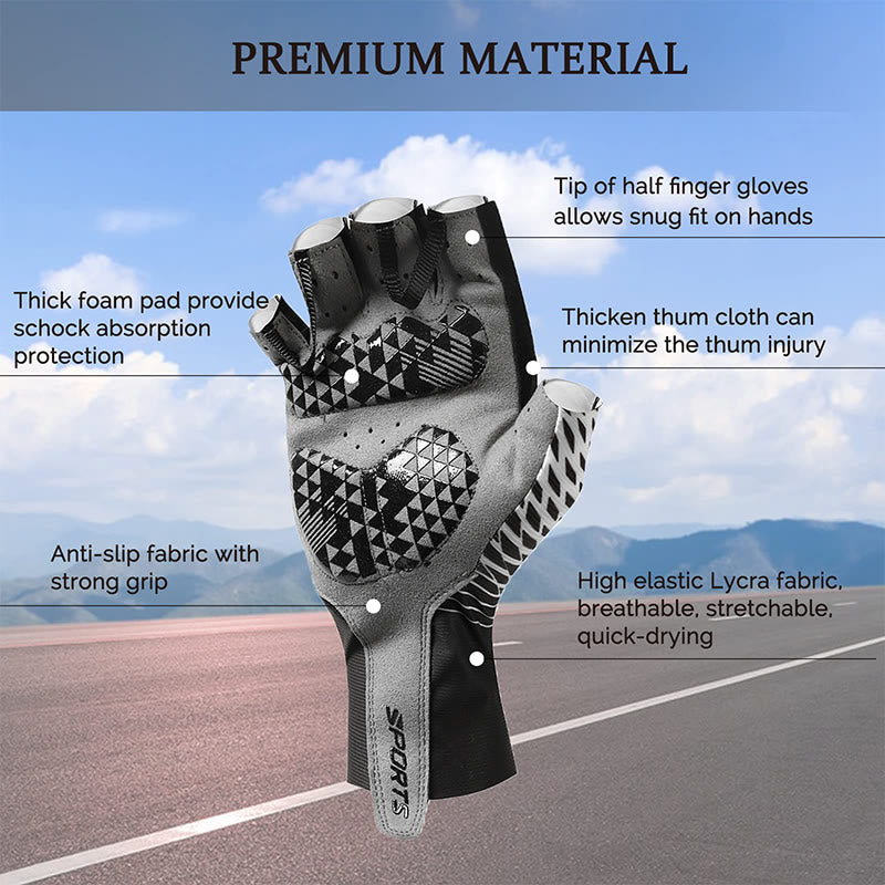 Sportliche rutschfeste, atmungsaktive fingerlose Handschuhe