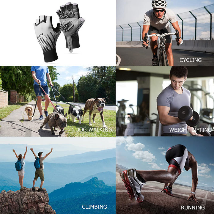 Sportliche rutschfeste, atmungsaktive fingerlose Handschuhe