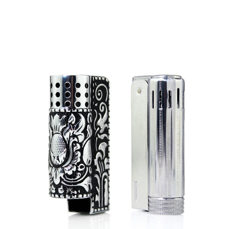 Nachfüllbares Kerosinfeuerzeug mit geprägtem Drachen und abnehmbarer Schale