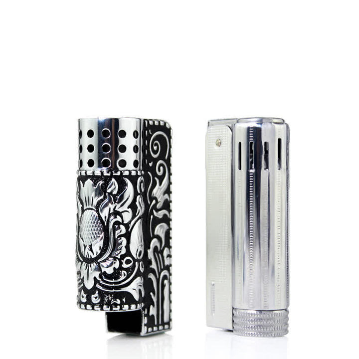 Nachfüllbares Kerosinfeuerzeug mit geprägtem Drachen und abnehmbarer Schale