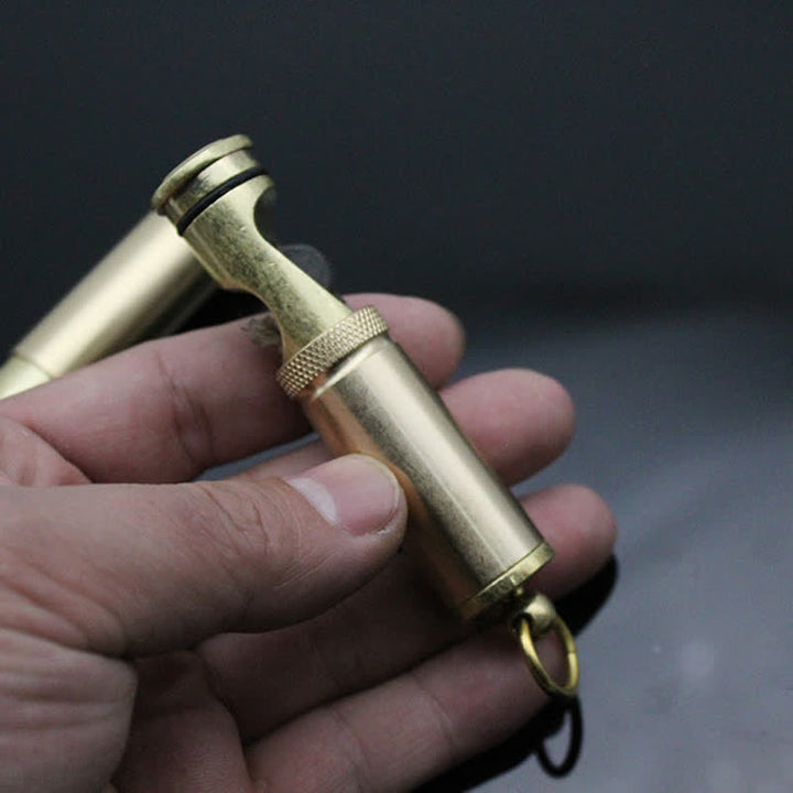 Retro Bronze Schlüsselanhänger Ring Tragbares nachfüllbares Kerosinfeuerzeug
